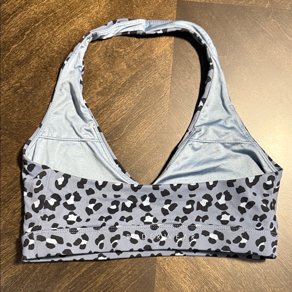 Ryderwear Black and Gray Leopard Sports Bra